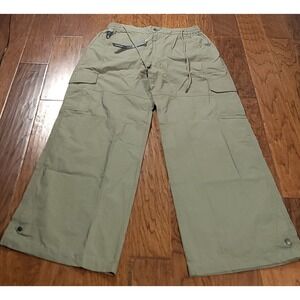 NWT BLACKTAILOR Women's Green Baggy Wide Leg Elastic Waist Pants‎ Size 36-38x32